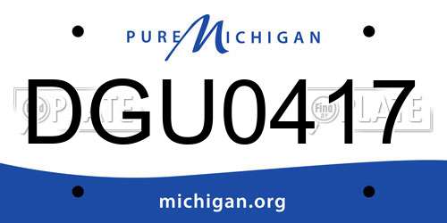 DGU0417 Michigan License Plate