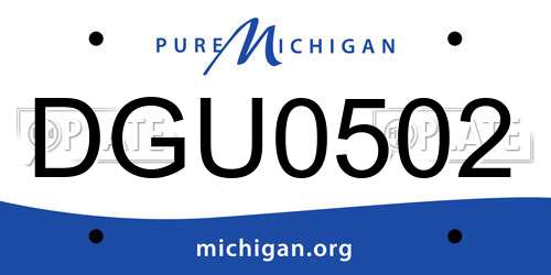 DGU0502 Michigan License Plate