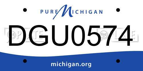 DGU0574 Michigan License Plate