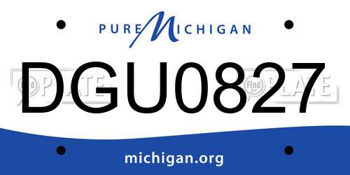 DGU0827 Michigan License Plate