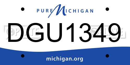 DGU1349 Michigan License Plate