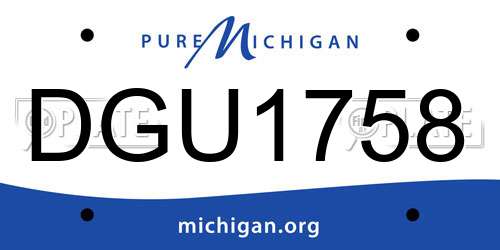 DGU1758 Michigan License Plate