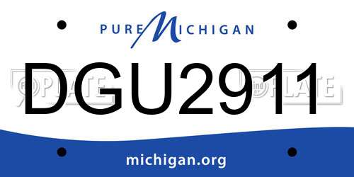 DGU2911 Michigan License Plate