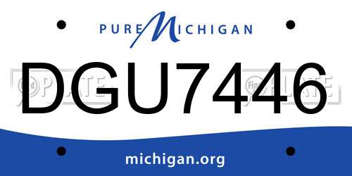 DGU7446 Michigan License Plate