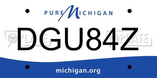 DGU84Z Michigan License Plate