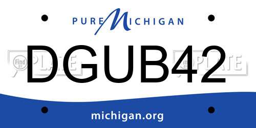 DGUB42 Michigan License Plate