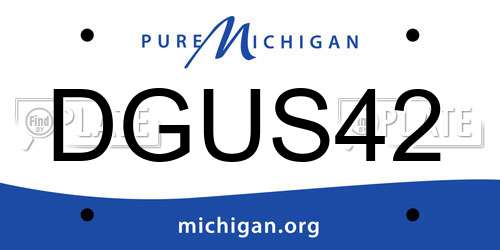 DGUS42 Michigan License Plate