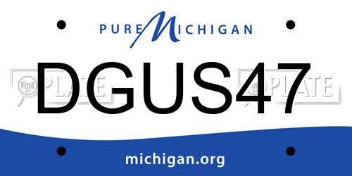 DGUS47 Michigan License Plate