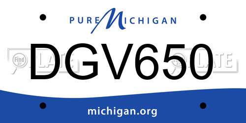 DGV650 Michigan License Plate