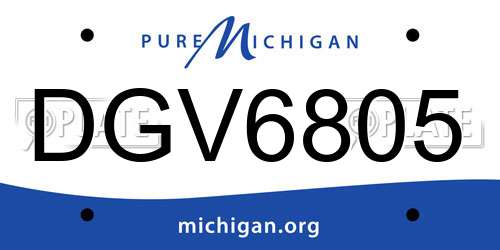 DGV6805 Michigan License Plate