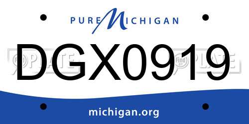 DGX0919 Michigan License Plate