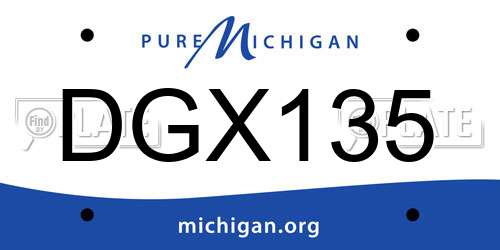 DGX135 Michigan License Plate