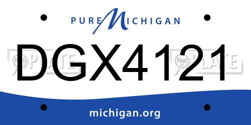 DGX4121 Michigan License Plate
