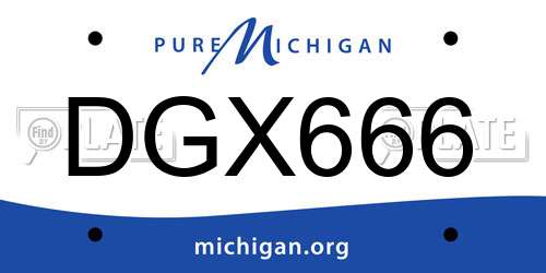 DGX666 Michigan License Plate