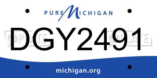 DGY2491 Michigan License Plate