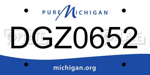 DGZ0652 Michigan License Plate