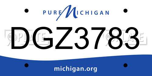 DGZ3783 Michigan License Plate