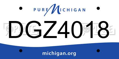 DGZ4018 Michigan License Plate