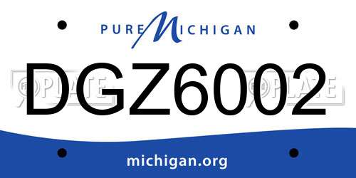 DGZ6002 Michigan License Plate