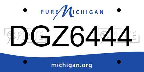 DGZ6444 Michigan License Plate