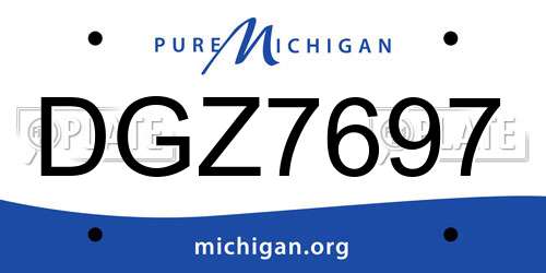 DGZ7697 Michigan License Plate