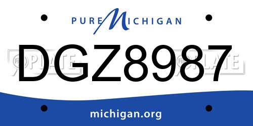 DGZ8987 Michigan License Plate