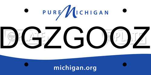 DGZGOOZ Michigan License Plate