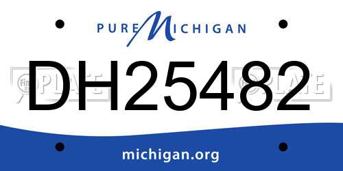 DH25482 Michigan License Plate