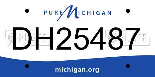 DH25487 Michigan License Plate