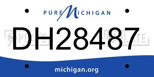 DH28487 Michigan License Plate