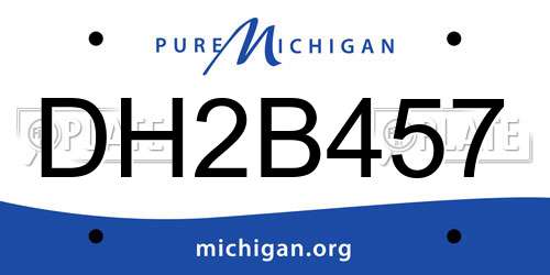 DH2B457 Michigan License Plate