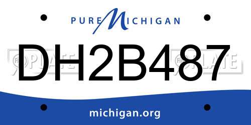 DH2B487 Michigan License Plate