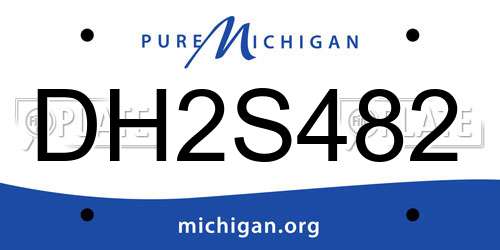 DH2S482 Michigan License Plate