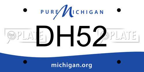 DH52 Michigan License Plate