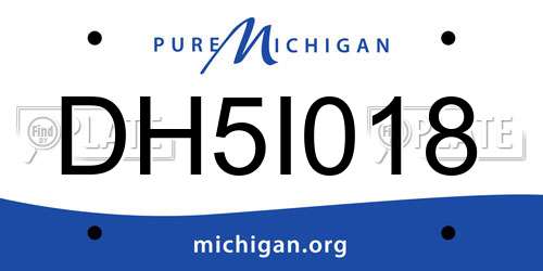 DH5I018 Michigan License Plate