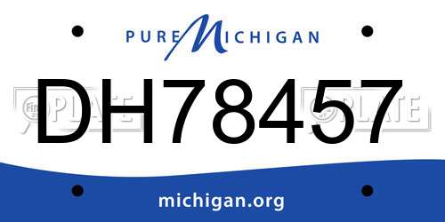 DH78457 Michigan License Plate