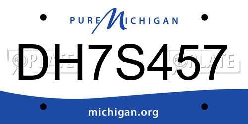 DH7S457 Michigan License Plate