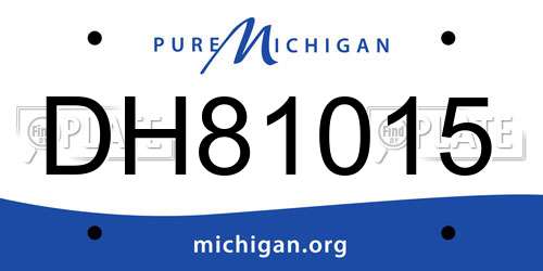 DH81015 Michigan License Plate