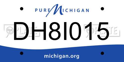 DH8I015 Michigan License Plate