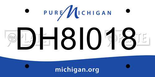 DH8I018 Michigan License Plate