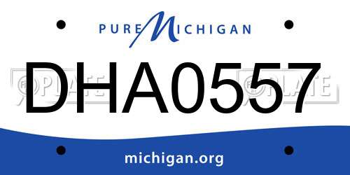 DHA0557 Michigan License Plate