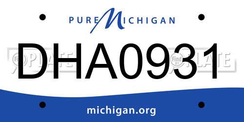DHA0931 Michigan License Plate