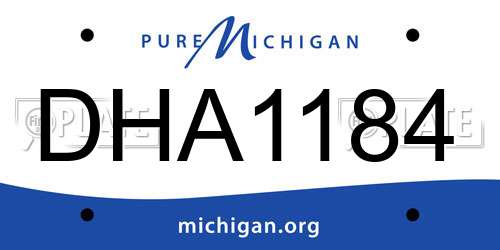 DHA1184 Michigan License Plate