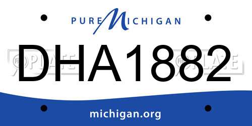 DHA1882 Michigan License Plate