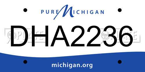 DHA2236 Michigan License Plate