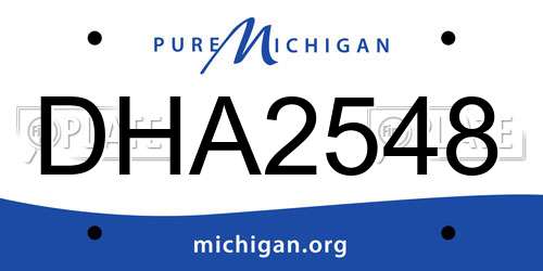 DHA2548 Michigan License Plate