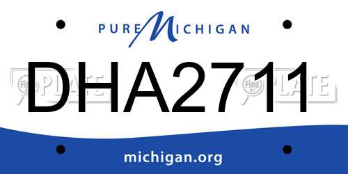 DHA2711 Michigan License Plate