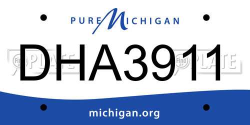 DHA3911 Michigan License Plate
