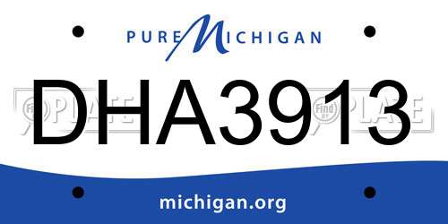 DHA3913 Michigan License Plate