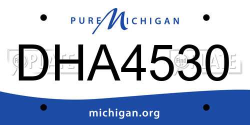 DHA4530 Michigan License Plate